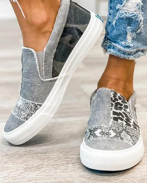 Quinny | Zapatos de lona con estampado de leopardo estilo informal